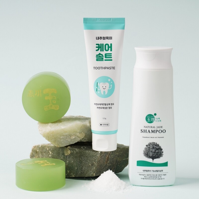 춘천몰,내추럴옥이 기능성탈모샴푸치약비누세트 (샴푸1개+치약1개+비누2개)
